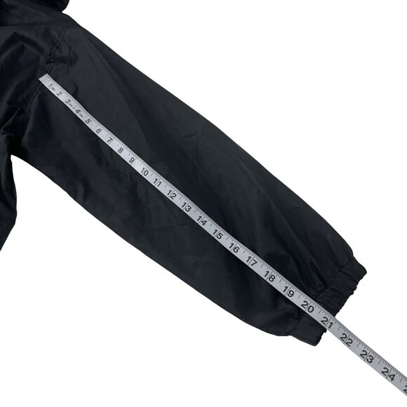 Disneyland Paris Vintage Black Windbreaker Jacket S/M With Hood & Drawstring Hem - Picture 8 of 12